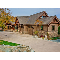 Villas de luxe à structure en bois massif de deux étages avec loft Maison en bois imperméable de 4 chambres à coucher pour vivre fabriquée en Chine