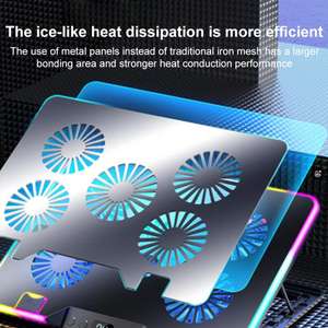 Great Roc Hot Seller Métal Lumière RVB Effet Gaming Refroidi Par Air Pliant Pour Ordinateur <span class=keywords><strong>Portable</strong></span> <span class=keywords><strong>Refroidisseur</strong></span> Stand Haute Performance Notebook Cooling Pads - Product Image 4