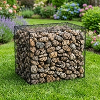 Panier Gabion 1x1x1m en fil galvanisé soudé, grillage PVC, cage à pierres pour clôture de jardin et aménagement paysager