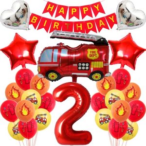 Set di Palloncini e Striscioni a Tema Vigili del Fuoco per Bambini di 3 Anni, Decorazioni per Feste di <span class=keywords><strong>Compleanno</strong></span> - Product Image 3