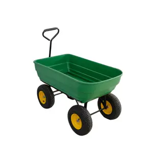 4 wheels Heavy duty garden waste steel tray too cart
