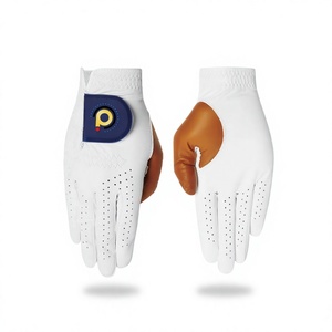 Gants de golf unisexes personnalisés en cuir Cabretta à doigts complets, mitaines de sport d'été souples en PU pour hommes et femmes, durables, écologiques et à séchage rapide - Product Image 1