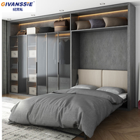Lit Murphy sur mesure avec armoire et rangement, lit mural gain de place, fabricant direct d'usine
