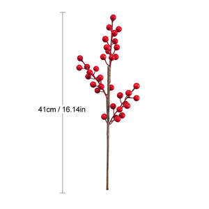 Fruit artificiel <span class=keywords><strong>de</strong></span> Noël aux baies rouges - Fleur réaliste et plante <span class=keywords><strong>de</strong></span> simulation - Product Image 5