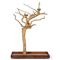 Perchoir en bois de café naturel fait main pour perroquet, branche pour oiseaux, accessoire de cage pour ara, gris africain, cockatiel, conure, perruche
