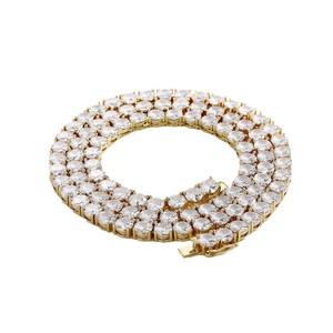 Chaîne à maillons en or massif 10K unisexe, style Hip Hop européen et américain, motif géométrique en zircon, pour anniversaire - Product Image 1
