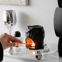 Réchauffeur d'arôme d'huile essentielle écologique en céramique givrée créative de conception moderne et brûleur de lumière de thé pour l'aromathérapie de décor à la maison
