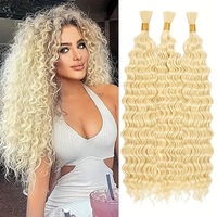 Vente directe usine – Cheveux naturels noirs ondulés profonds en vrac, résistants à la chaleur, double trame, sans nattes, pour tressage