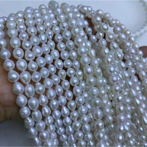 Nuevo Producto, Perlas Barrocas de Agua Dulce Naturales AK de 6-7 mm, Perlas Sueltas Blancas para Joyería Hecha a Mano, Forma Irregular - Product Image 1