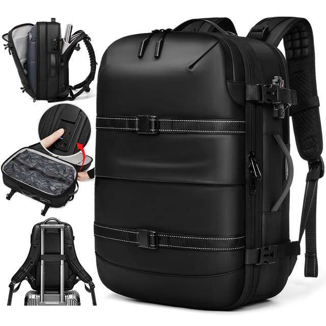 Vacuum Compression Oxford  Travel Rucksack Expandable Water Resistant Large Capacity Backpack