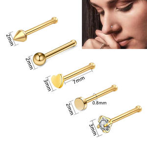 Getta 2025 Fine Body Jewelry Anneau de nez en or ASTM-F136 titane hypoallergénique <span class=keywords><strong>Goujon</strong></span> de nez creux pour mariage fiançailles fête - Product Image 4