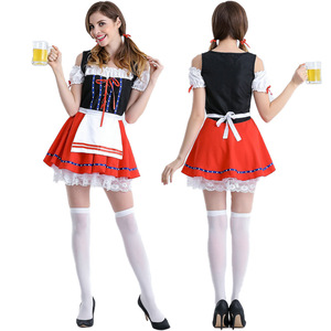 German <b>Beer</b> Festival Costume Women Red Skirt White Stockings Fancy Dress Outfit - Product Image 4