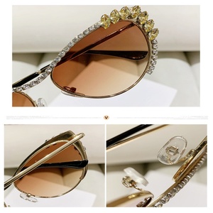 50334 New Arrival Fashion Popular Rhinestones Metal Modern Trendy Women Vintage <b>Sunglasses</b> - Product Image 6