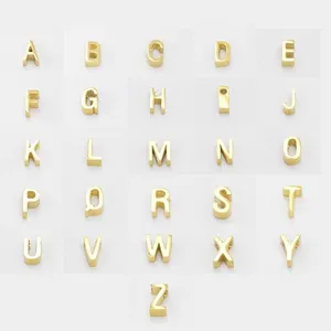 High quality gold plated stainless steel initials pendant charm letter jewelry custom DIY initial charms letter decoration