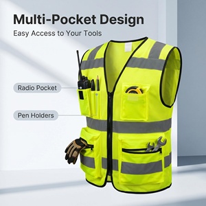 เสื้อกั๊กสะท้อนแสงเพื่อความปลอดภัยสำหรับพนักงานทำความสะอาดถนนสาธารณะ ผลิตจากผ้าตาข่ายระบายอากาศ ขายส่ง - Product Image 3