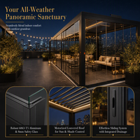 Pergola bioclimatique motorisée moderne de luxe en aluminium, gazebo, pavillon, taille personnalisable, abri de patio extérieur