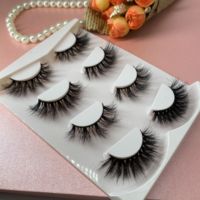 Faux cils 3D en vison synthétique noir naturel M 15-20mm pour cils en soie, bande complète, boîte magnétique, vente en gros