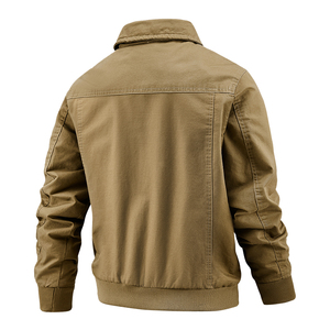 Chaqueta de aviador para hombre con logotipo personalizado, nueva, para primavera y otoño, holgada, talla grande, estilo informal, de algodón fino, para actividades al aire libre, juvenil y a la moda. - Product Image 3