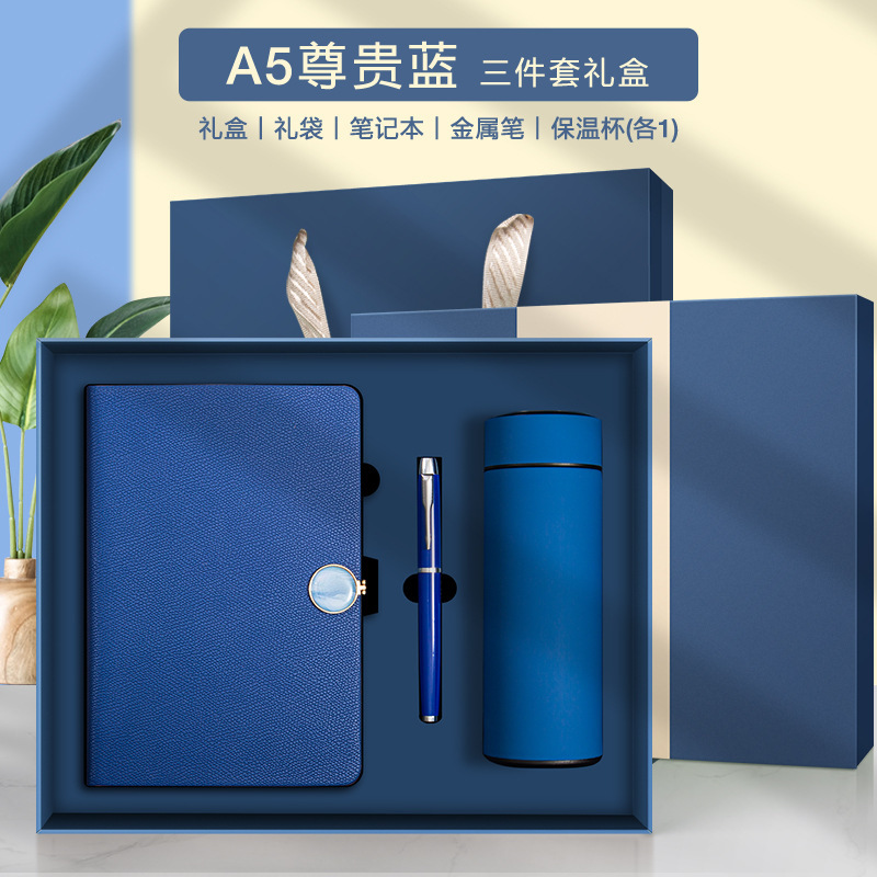 Coffret cadeau thermos A5-prestige bleu