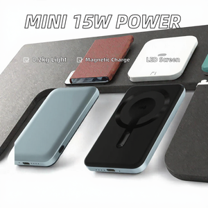 Mini batterie externe de voyage avec écran LED Type-C, charge rapide 7,5W, magnétique sans fil, logo personnalisé, 5000mAh - Product Image 2