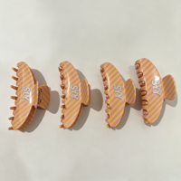 CHUJIAN Accessoires pour cheveux de haute qualité, design rayé jaune, pince à cheveux en acétate écologique faite à la main, pince requin avec logo personnalisé