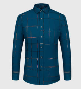 Camicia da <span class=keywords><strong>uomo</strong></span> <span class=keywords><strong>Casual</strong></span> <span class=keywords><strong>taglie</strong></span> <span class=keywords><strong>forti</strong></span> con Design elasticizzato antirughe a maniche lunghe - Product Image 6