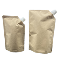 Sacs d'emballage en papier kraft avec bec verseur, biodégradables, recyclables, imprimés sur mesure, pour lessive liquide, cosmétiques, shampoing, recharge