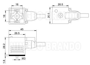 Connecteur de vanne solénoïde à câble moulé étanche IP67 DIN43650A avec LED <span class=keywords><strong>DIN</strong></span> 43650 Forme A EN 175301-803 2P+E 3P+E - Product Image 3