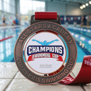 Medaglia Personalizzata in Lega di Zinco Smaltata con Design Nuotatore, Medaglia Girevole in Rame per Accademie, Medaglie Sportive in Metallo per Eventi di Nuoto per Bambini e Ragazzi - Product Image 5