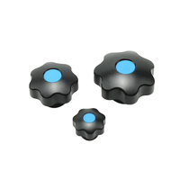 M6 M8 M10 M12 M16 Brass Insret Nuts Hand Tighten Black Plastic Open End Star Lobe Clamping Knob Female