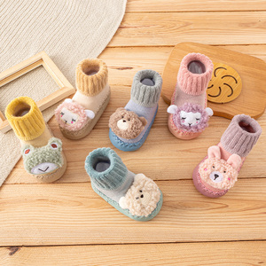 Automne hiver bébé filles chaussettes nouveau-né nœud papillon chaussettes infantile bébé anti-dérapant doux coton sol semelle souple bébé garçon chaussures - Product Image 3