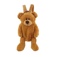 Sac à dos en peluche mignon pour enfants et étudiants, modèle B43 unisexe, motif animal de dessin animé, ours en peluche brun