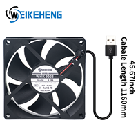 Ventilateur USB électrique 5VDC 0.28A 1.4W, ventilateur axial de refroidissement 9025 3.5 pouces DC sans balais silencieux à haut débit d'air pour routeur, ordinateur portable, mini DIY