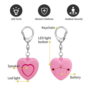 125dB Thêm Loud loa hình trái tim an toàn âm thanh an toàn cá nhân thiết bị báo động Keychain cho phụ nữ - Product Image 3