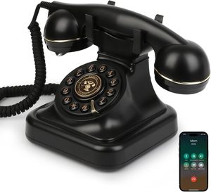 Teléfono Antiguo ABS para Línea Fija, Teclado Giratorio de Metal, Altavoz, Control de Volumen, Color Personalizable para Uso Doméstico - Product Image 1