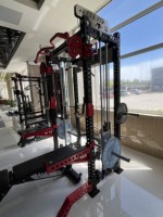 REYK REYK02 Ensemble d'équipement de musculation multifonctionnel avec Smith Machine et Power Rack Commercial en acier robuste