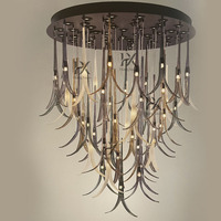 Lustre en verre de Murano chromé haut de gamme, élégant et personnalisé, 57 lumières, pour salon de villa duplex contemporaine