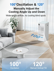 Ventilateur de climatisation mobile portable, refroidisseur d'air pour la maison avec brumisation, oscillation à 90 degrés, mini ventilateur silencieux pour le bureau - Product Image 6