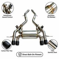 Kit d'échappement sport Catback pour BMW M3 G80 M4 G82 G81 Touring avec embouts quadruples en fibre de carbone