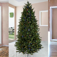 Sapin de Noël artificiel pré-éclairé de haute qualité avec lumières LED, design personnalisé, branches en PE et PVC mélangées pour les fêtes