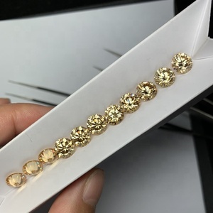 เพชรที่ปลูกในห้องปฏิบัติการ Moissanite Moissanite 1CT ทรงกลมสีเหลือง<span class=keywords><strong>แชมเปญ</strong></span>อัญมณี Moissanite พร้อมใบรับรอง GRA - Product Image 2
