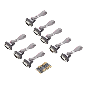 Carte série RS232 à 8 ports M.2 2280 intégrée, clé industrielle B+M, extension DB9, adaptateur EXAR XR17V358 PCIe 2.0 Gen1 X1, 15 Mbps, 16550 - Product Image 2