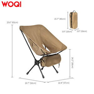 Chaise de camping légère Woqi, chaise pliante portable, chaise lune couleur kaki foncé, chaise de plage pour usage extérieur - Product Image 5