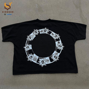 Camiseta Corta Oversize de Alta Calidad Estilo Urbano, 300GSM, Algodón Pesado, Diseño Gráfico Vintage, Camiseta Boxy Personalizada para Hombre - Product Image 3