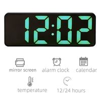 Großes Display Geräuschloser Batteriebetriebener Moderner Digitaler Wecker LED-Beleuchtetes Nachtlicht für Wohnzimmer und Schreibtisch