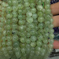 Vente en gros de perles de pierre naturelle Prehnite 6mm 8mm 10mm pour la fabrication de bracelets, colliers et bijoux