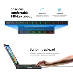 คีย์บอร์ด BT หมุนได้360องศาสำหรับ iPad 10th ไร้สายแบบชาร์จไฟได้พร้อมอุปกรณ์เสริมสำหรับวิดีโอและเสียงที่มีไฟด้านล่าง7สี - Product Image 5