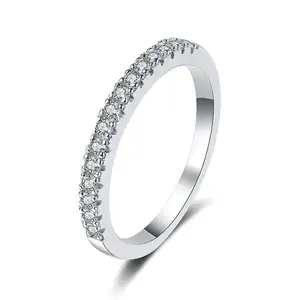 Половина вечности штабелируемое обручальное кольцо D Color VVS1 прозрачное 925 стерлингового серебра 1,5 мм муассанитовые обручальные кольца для женщин