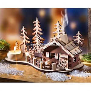 Bougeoir en bois créatif pour décoration de Noël avec Led pour <span class=keywords><strong>la</strong></span> fête - Product Image 2