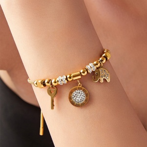 Wholesale Fine Jewelry Italian Beaded Bracelets Cubic Zirconia Stainless Steel Cuban Bracelet <b>Gift</b> for Girlfriend - Product Image 3
